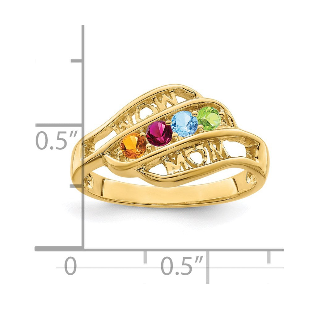 14k Synthetic Family Jewelry Ring