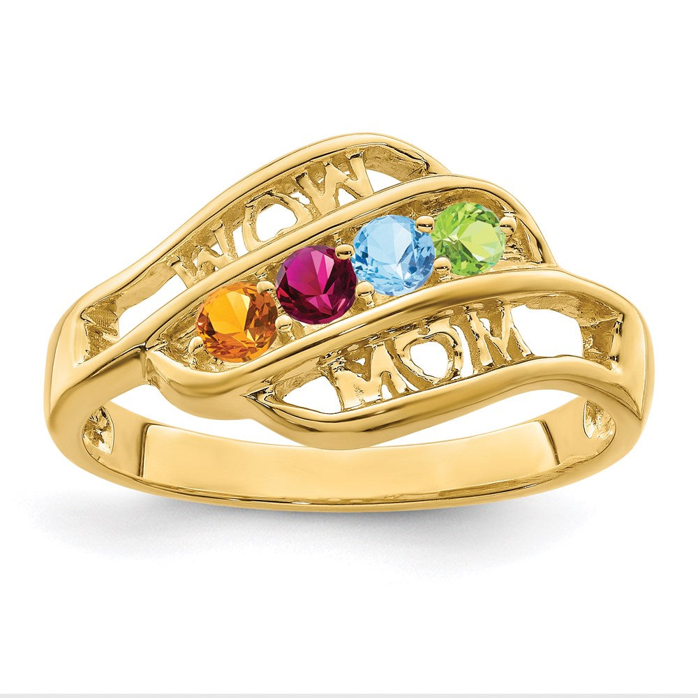 14k Synthetic Family Jewelry Ring