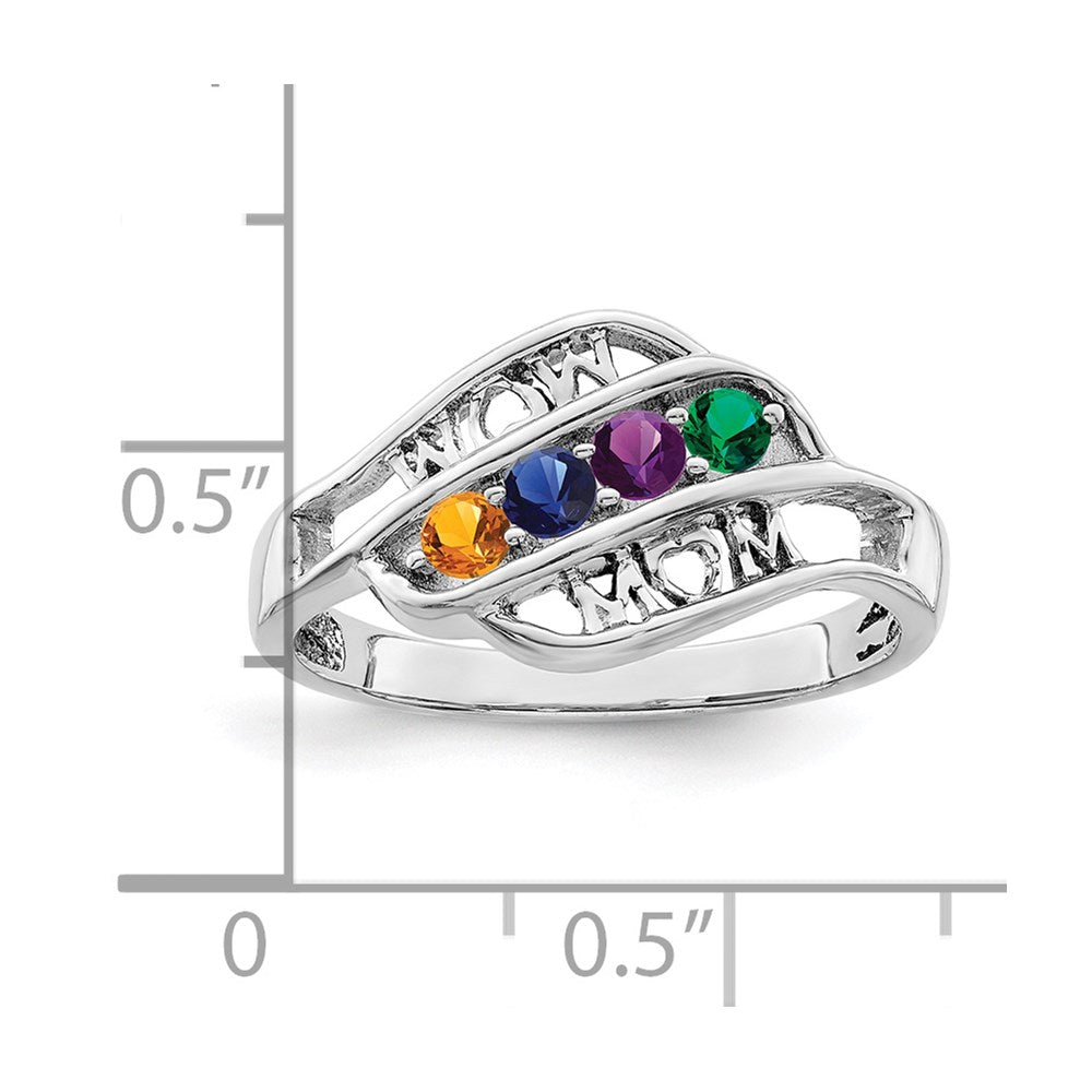 14k White Gold Genuine Family Jewelry Ring