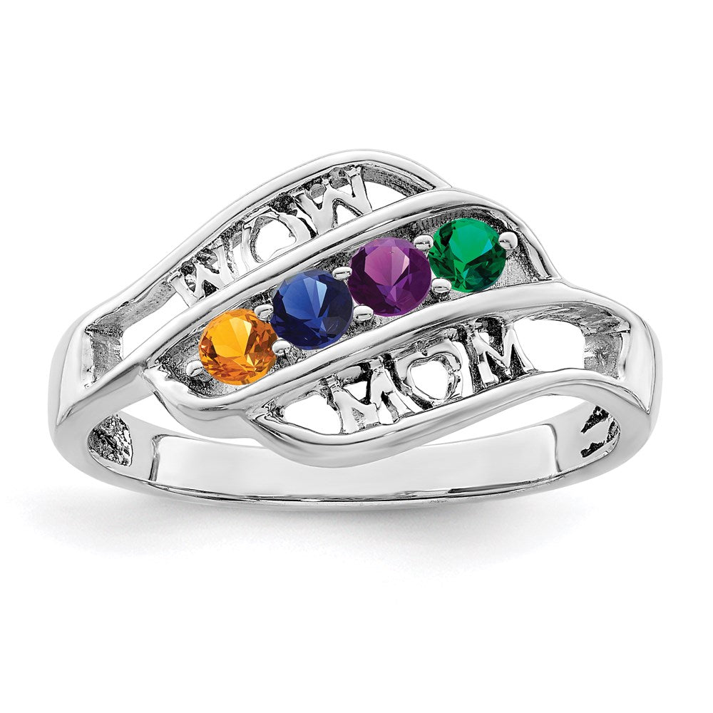 14k White Gold Genuine Family Jewelry Ring