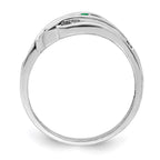 14k White Gold Synthetic Family Jewelry Ring