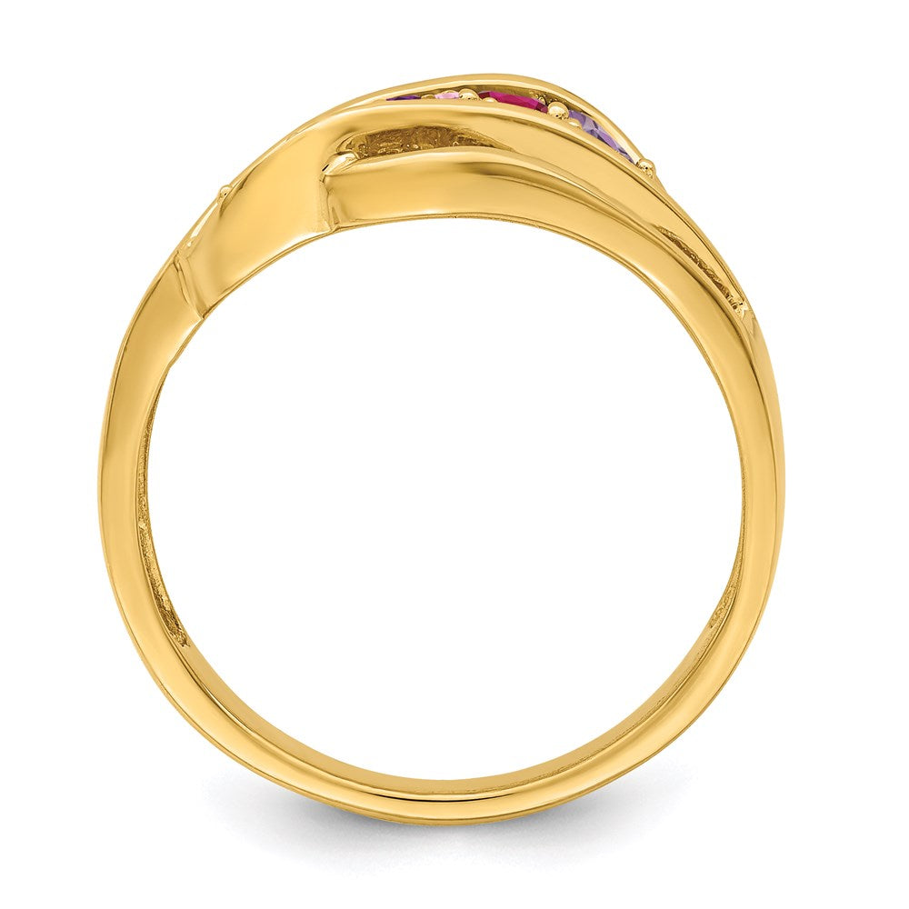 14k Synthetic Family Jewelry Ring