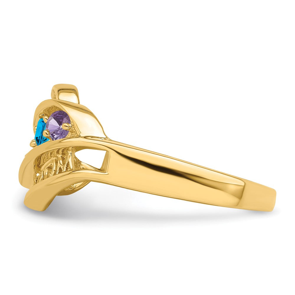 14k Synthetic Family Jewelry Ring