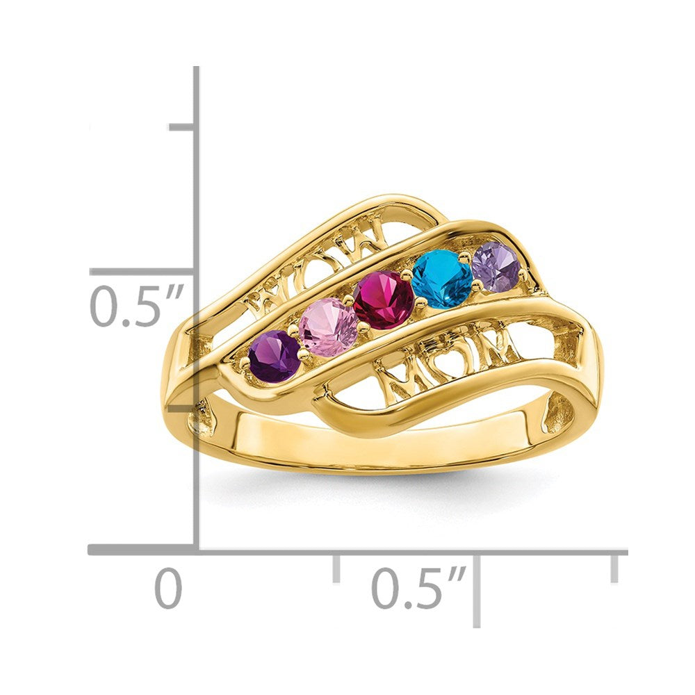 14k Synthetic Family Jewelry Ring