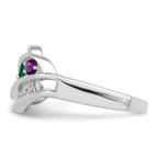 14k White Gold Synthetic Family Jewelry Ring