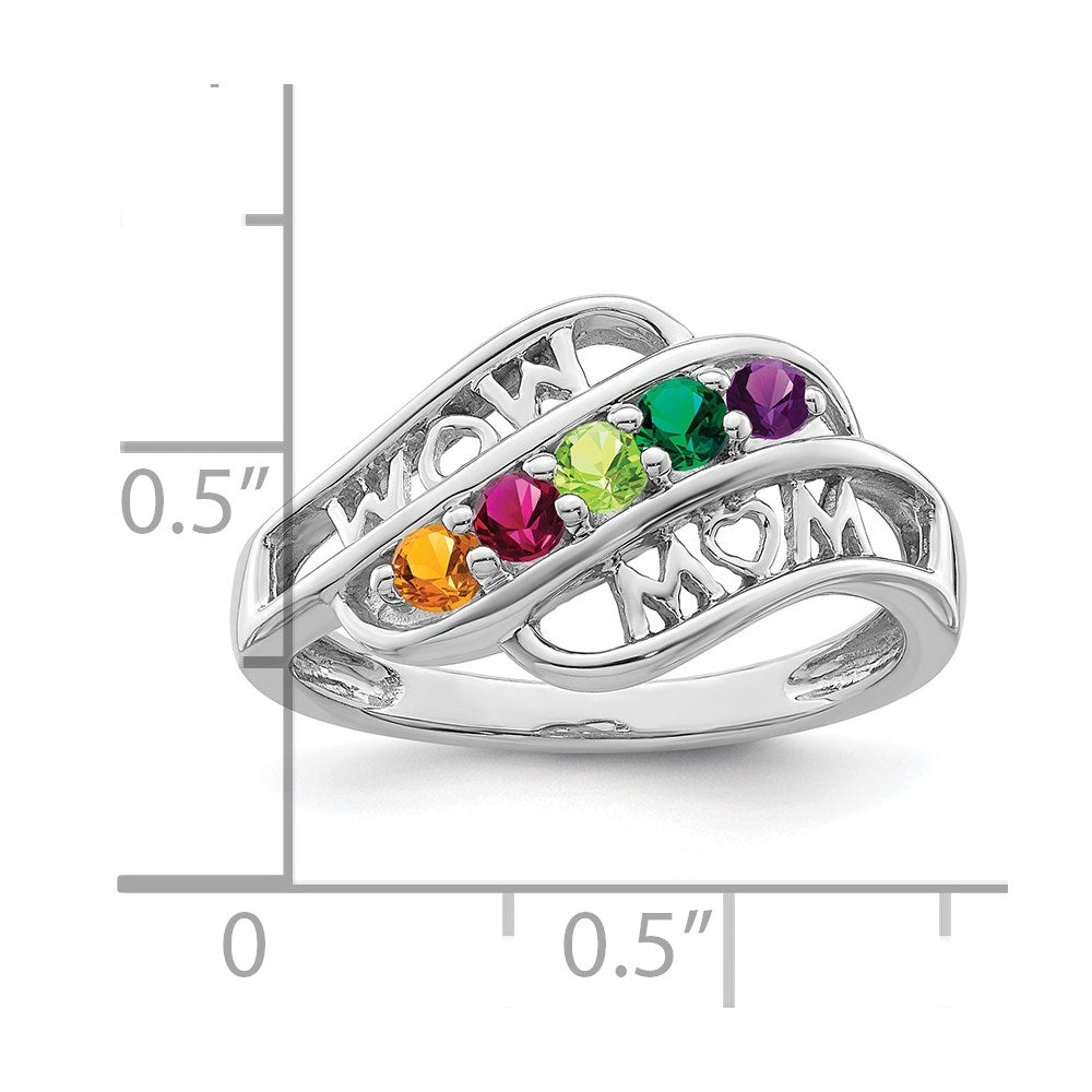 14k White Gold Genuine Family Jewelry Ring