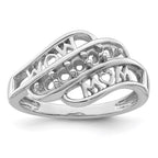 14k White Gold Genuine Family Jewelry Ring
