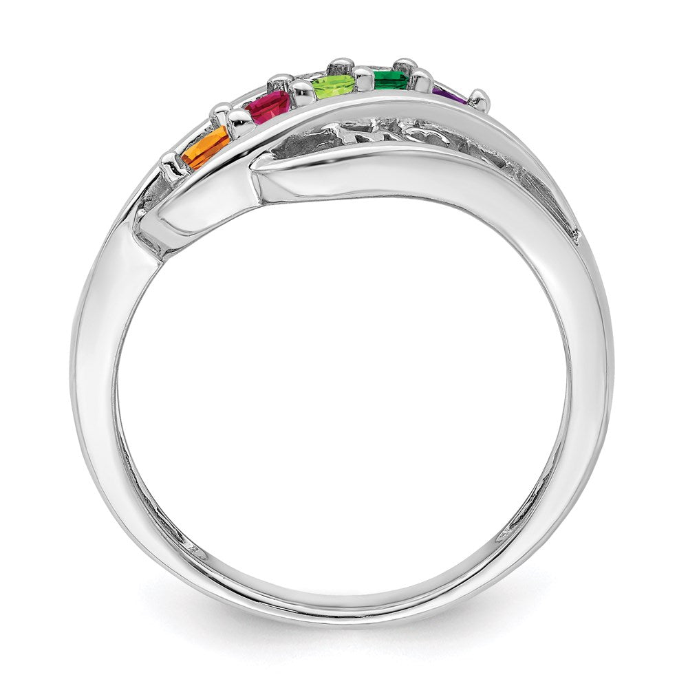 14k White Gold Genuine Family Jewelry Ring