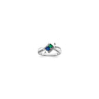 SS Rh-plated Personalized 2-Name Diamond and Synthetic 2 Stone Couple's Rin