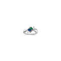 14KW Personalized 2-Name Diamond and Synthetic 2 Stone Couple's Ring