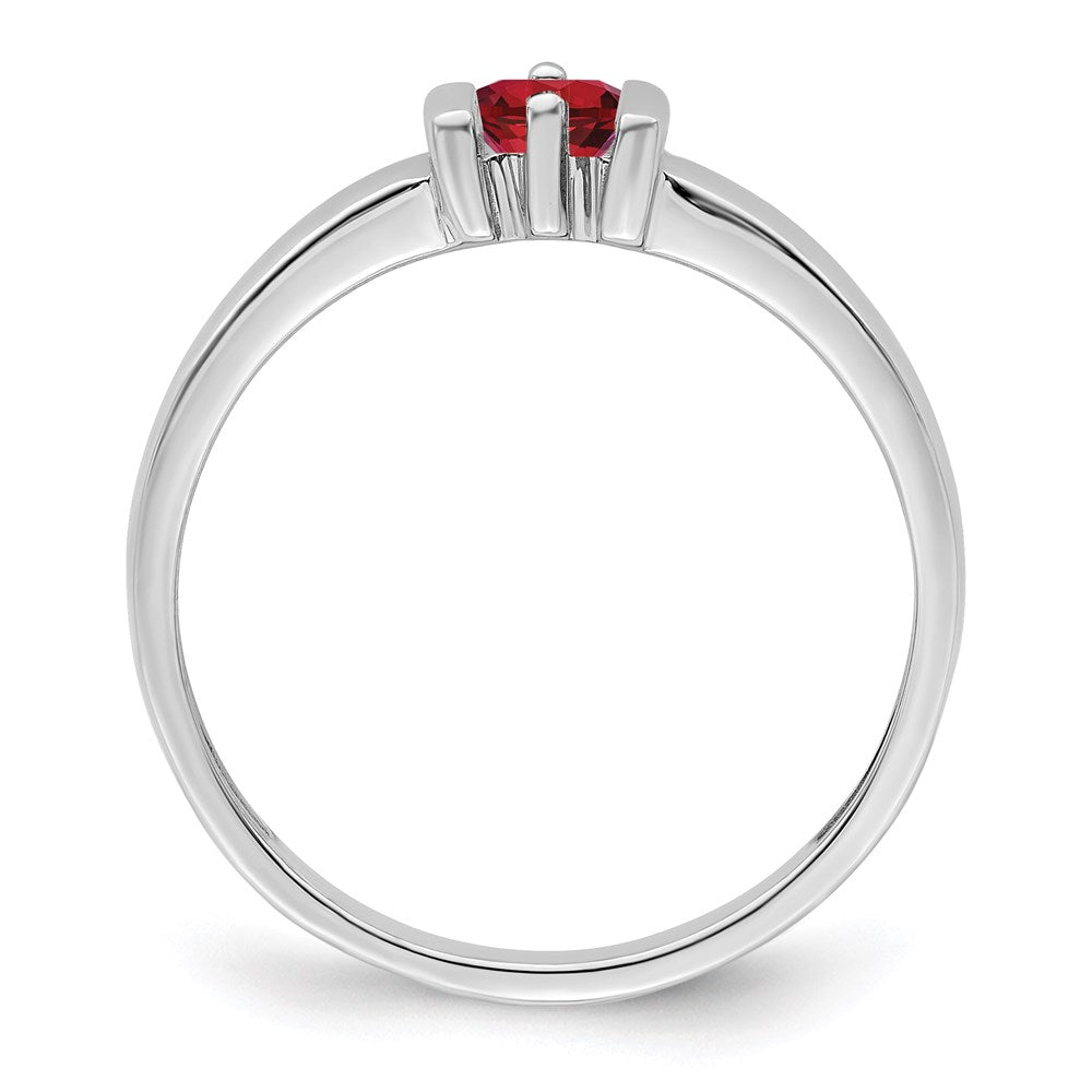 14k White Gold Synthetic Family Jewelry Ring