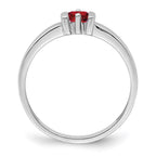 14k White Gold Synthetic Family Jewelry Ring