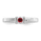 Sterling Silver Rhodium-plated Synthetic 1 Stone Mother's Ring