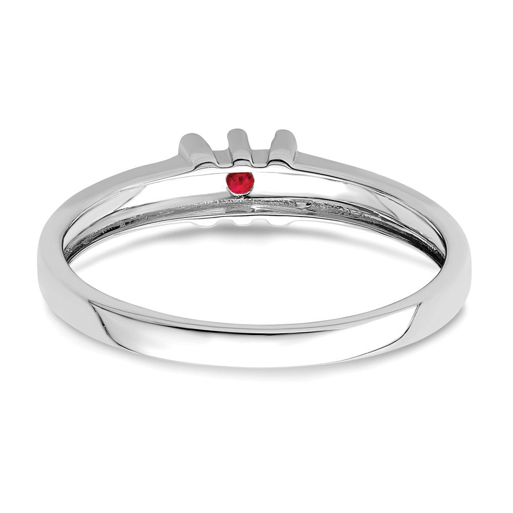 14k White Gold Synthetic Family Jewelry Ring