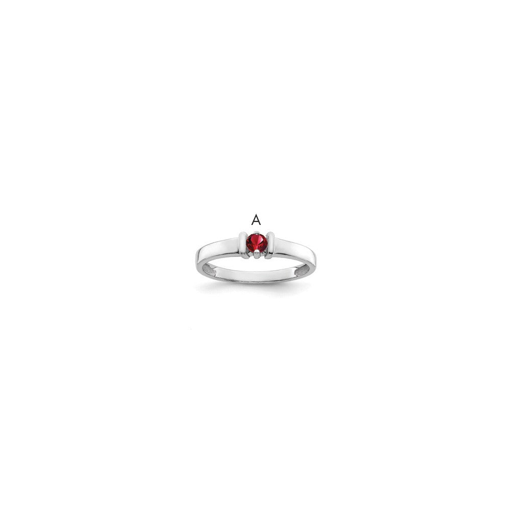 14k White Gold Synthetic Family Jewelry Ring