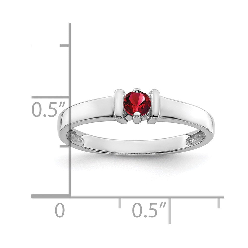 14k White Gold Genuine 1 Stone Mother's Ring
