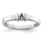 14k White Gold Genuine 1 Stone Mother's Ring