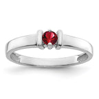 14k White Gold Genuine 1 Stone Mother's Ring