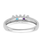 14k White Gold Genuine 2 Stone Mother's Ring