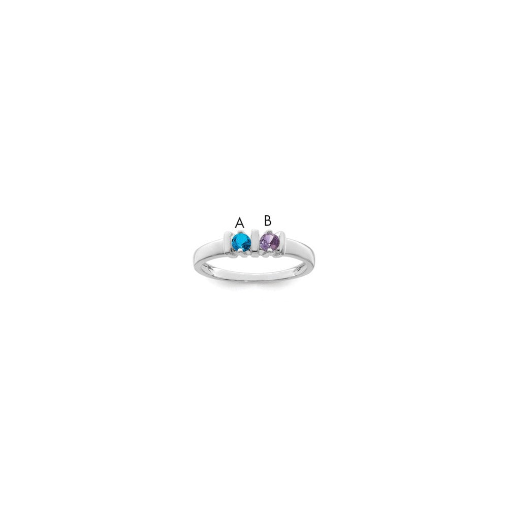 14k White Gold Synthetic Family Jewelry Ring