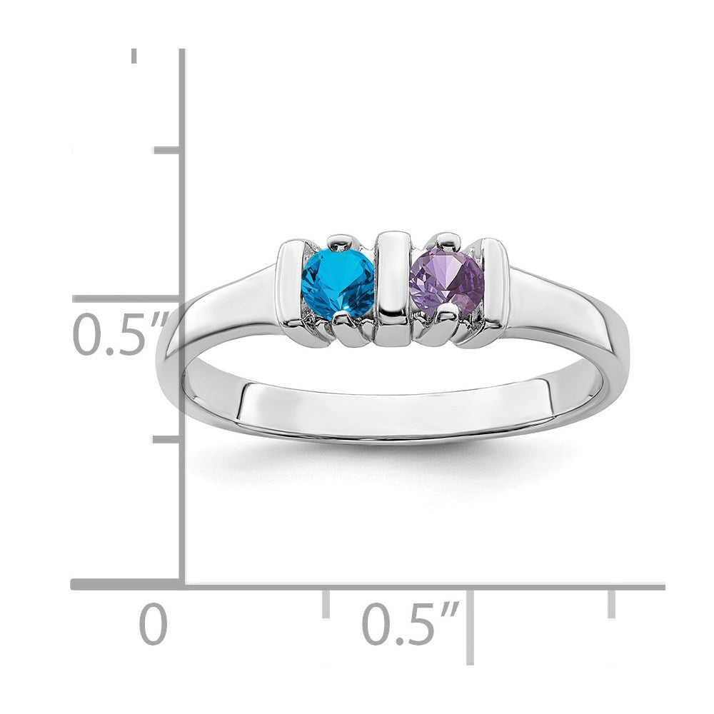 14k White Gold Synthetic Family Jewelry Ring