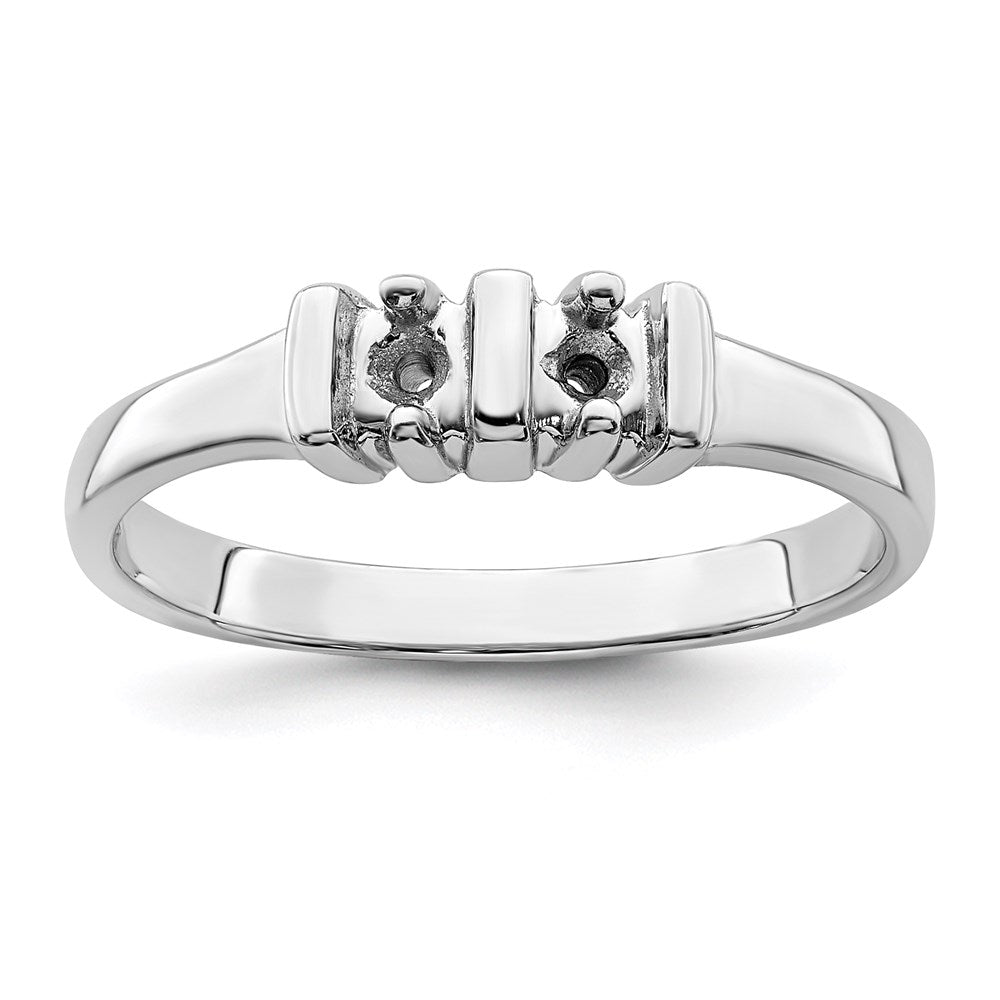 14k White Gold Genuine 2 Stone Mother's Ring