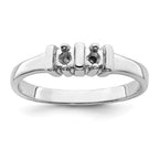 14k White Gold Genuine 2 Stone Mother's Ring