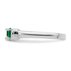 14k White Gold Synthetic Family Jewelry Ring