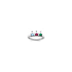 14k White Gold Synthetic Family Jewelry Ring