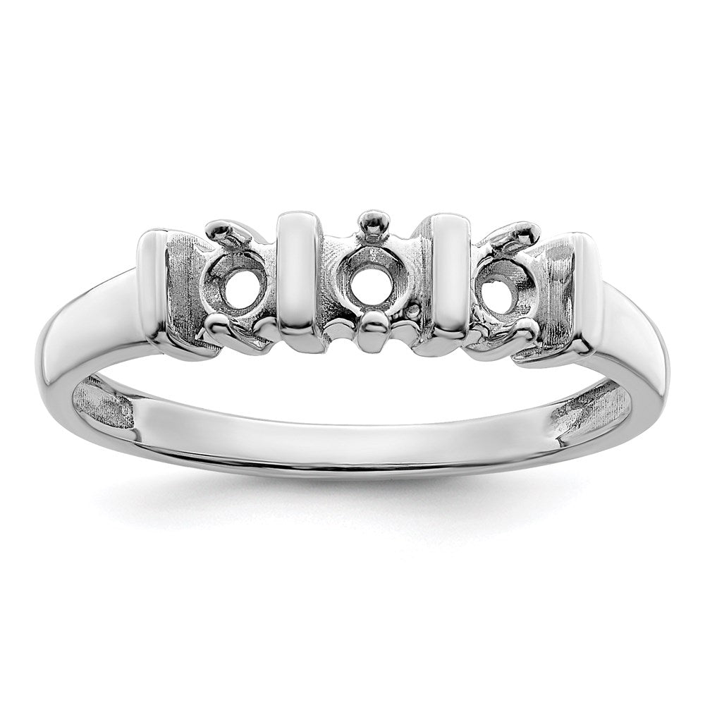 14k White Gold Synthetic Family Jewelry Ring