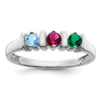 14k White Gold Synthetic Family Jewelry Ring