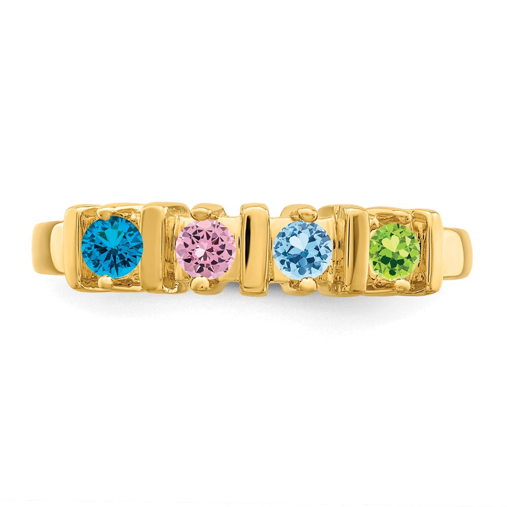 14k Genuine 4 Stone Mother's Ring