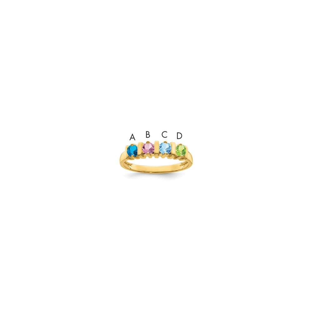 14k Genuine 4 Stone Mother's Ring
