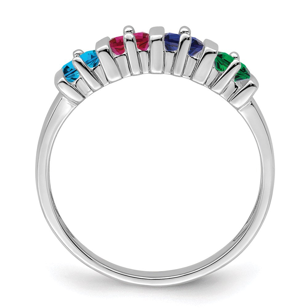 14k White Gold Genuine 4 Stone Mother's Ring