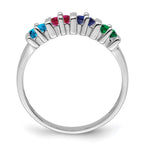 14k White Gold Synthetic Family Jewelry Ring