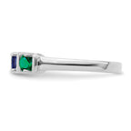 14k White Gold Genuine 4 Stone Mother's Ring
