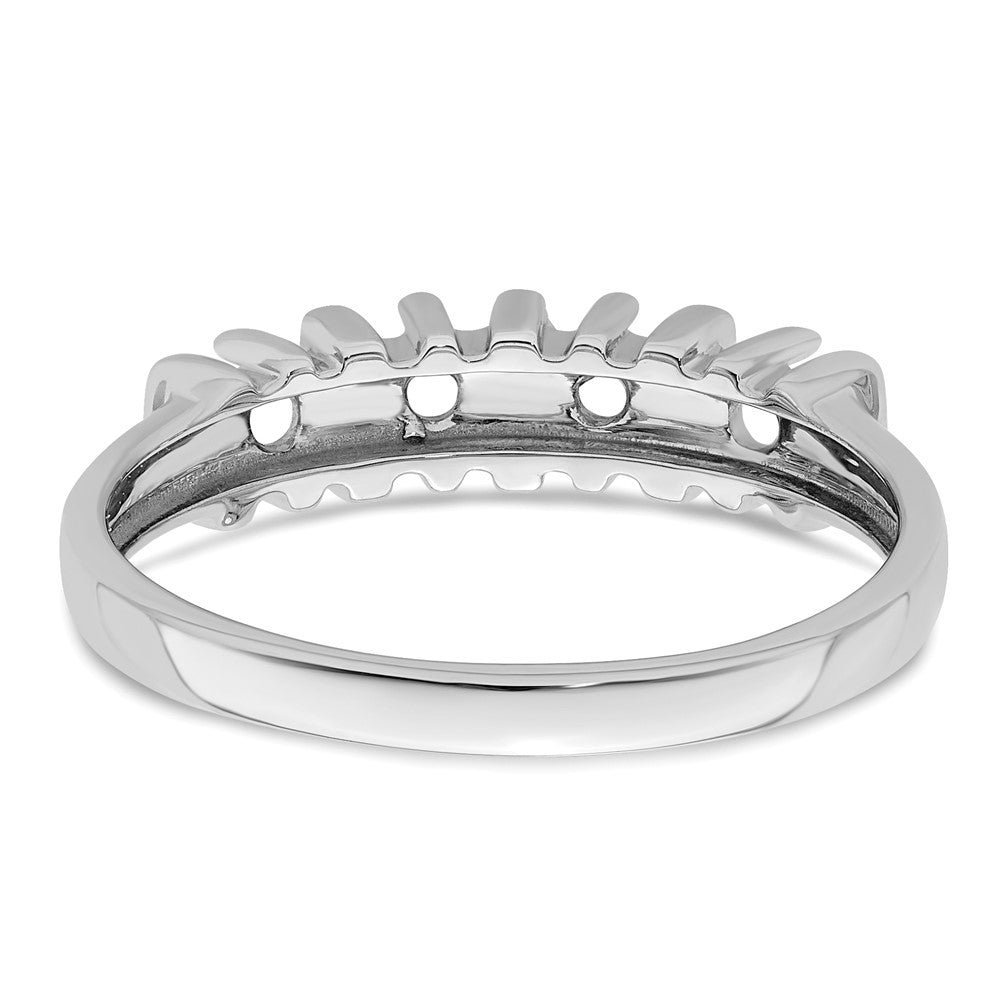 14k White Gold Synthetic Family Jewelry Ring