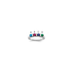 14k White Gold Synthetic Family Jewelry Ring