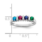 14k White Gold Synthetic Family Jewelry Ring