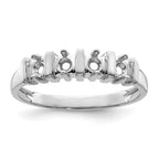14k White Gold Synthetic Family Jewelry Ring