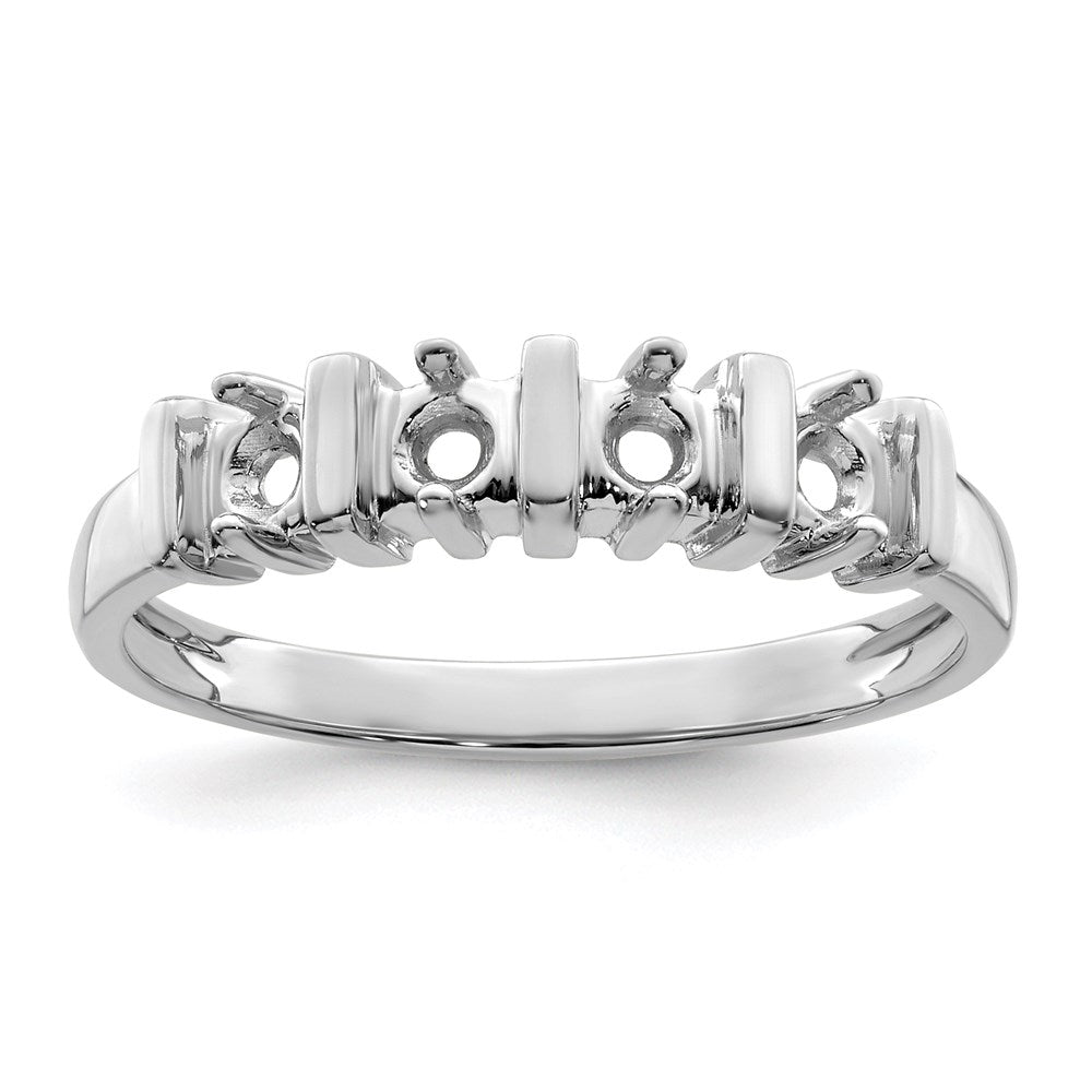 14k White Gold Synthetic Family Jewelry Ring