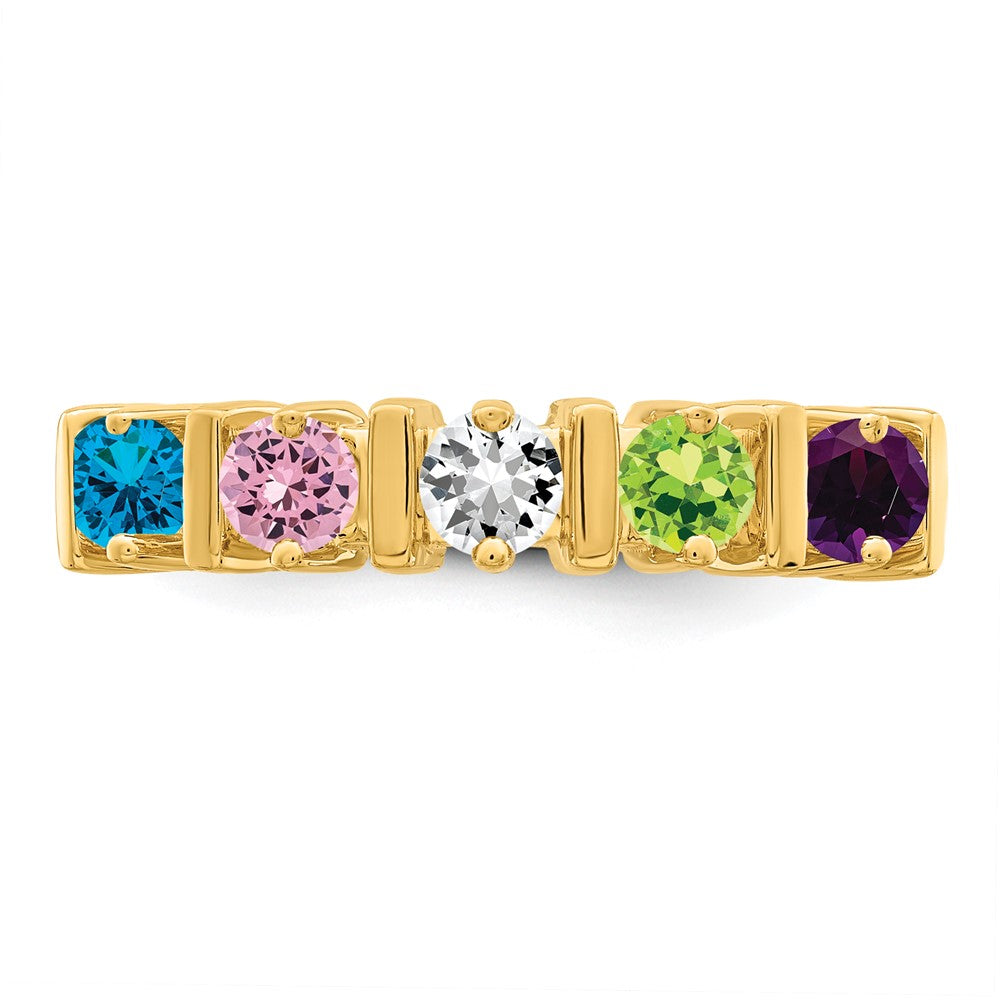 14k Synthetic Family Jewelry Ring