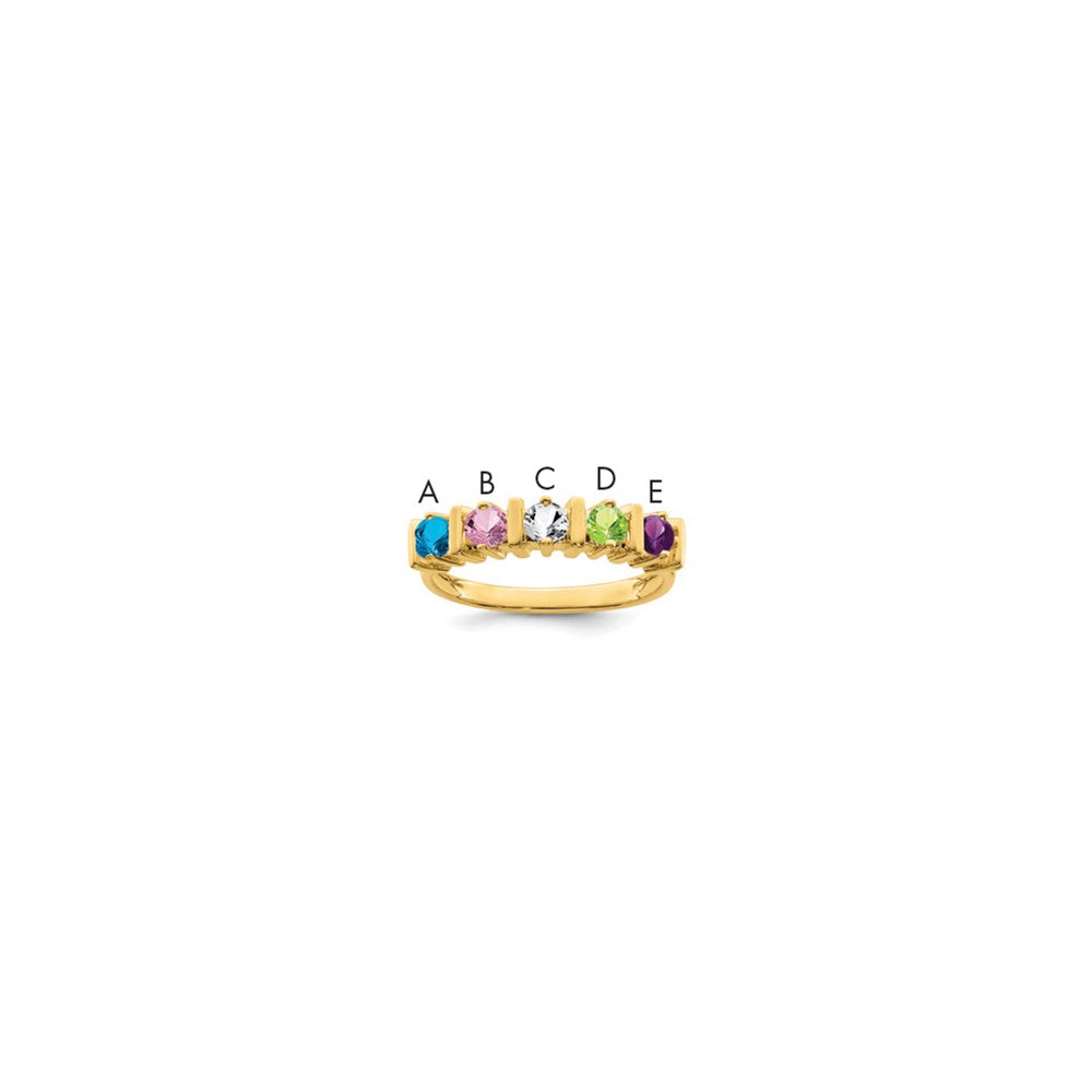 14k Genuine 5 Stone Mother's Ring