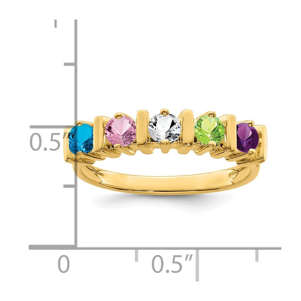 14k Synthetic Family Jewelry Ring