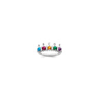 14k White Gold Synthetic Family Jewelry Ring