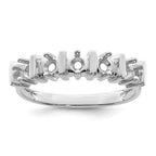 14k White Gold Synthetic Family Jewelry Ring