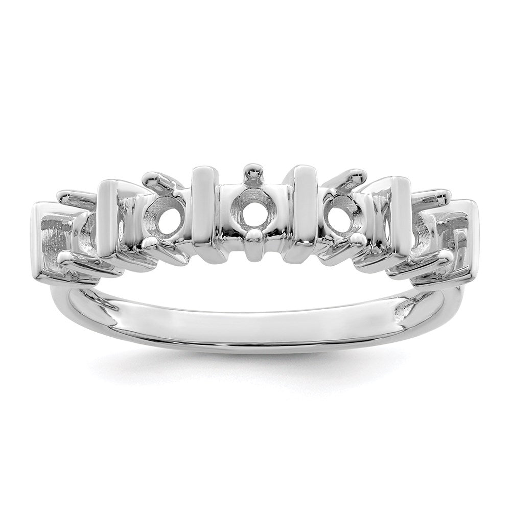 14k White Gold Synthetic Family Jewelry Ring