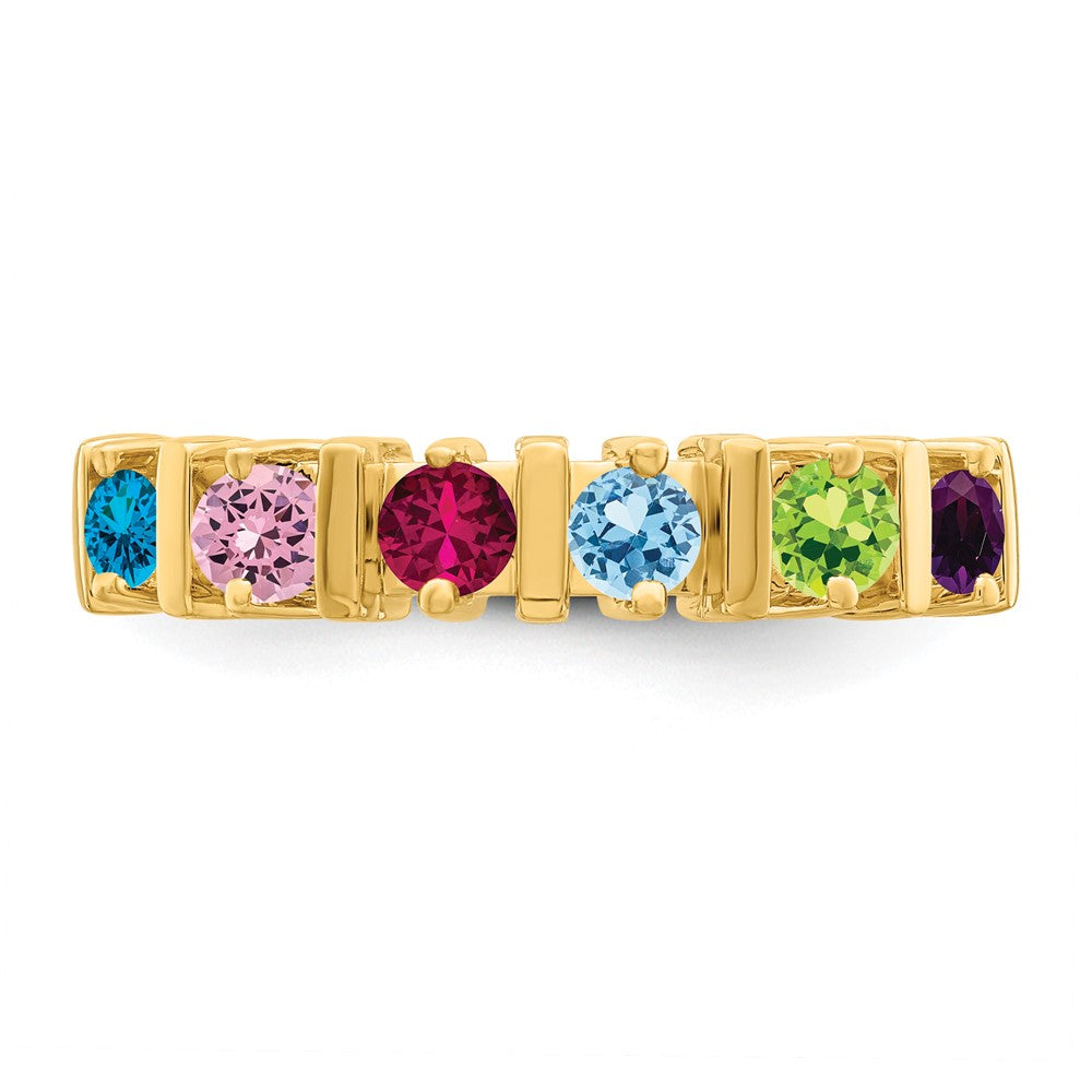 14k Synthetic Family Jewelry Ring