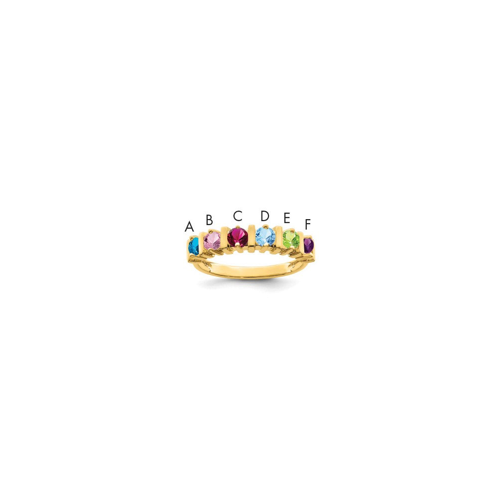 14k Synthetic Family Jewelry Ring
