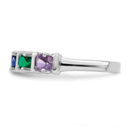 14k White Gold Family Jewelry Ring